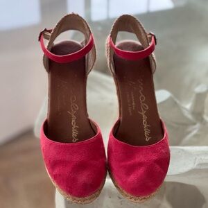 Pink Espadrille Wedges